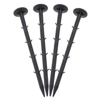 

uxcell 30pcs Plastic Garden Stakes Anchors Landscape Ground Nail Large Cap Lightweight L 250mm 9.84-inch Black