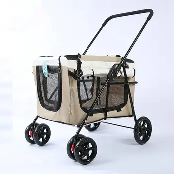 

Pet stroller dog cat stroller outdoor car stroller light portable folding bike bag separated