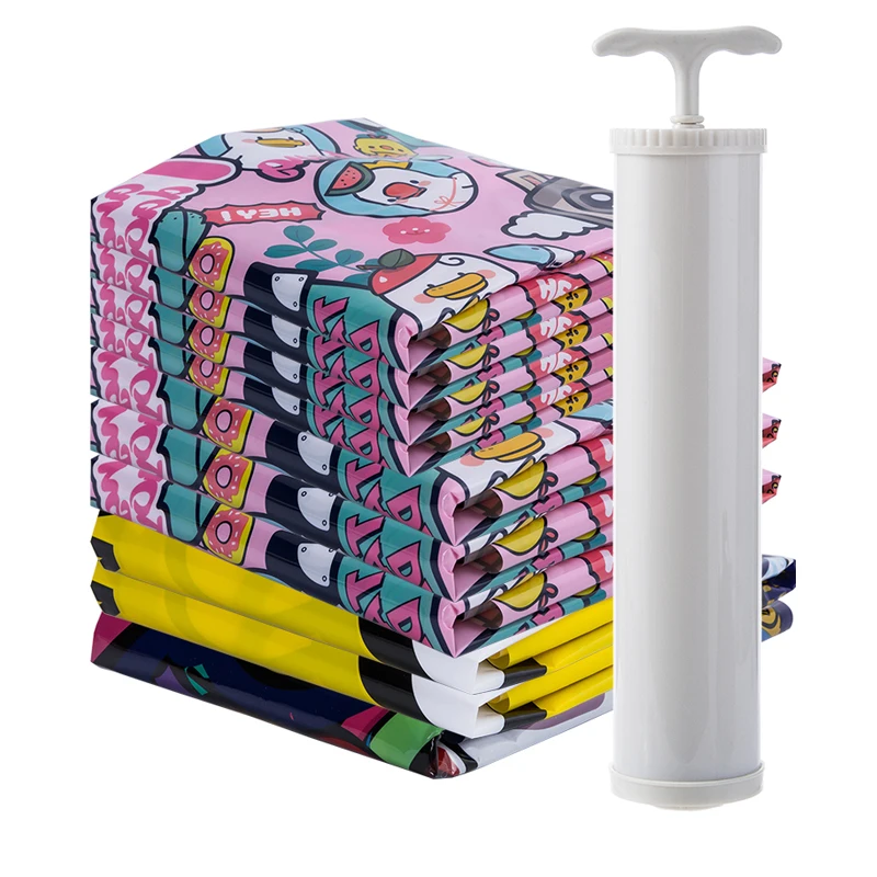 11 мешков для хранения с ручным насосом одежды (Работает любым пылесосом) 100*80/80*60