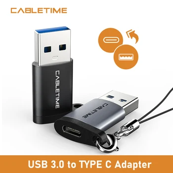 

CABLETIME USB 3.0 to Type C Female Adapter Quick Charge OTG Converter for Laptop Macbook Air Dell Acer Huawei N410