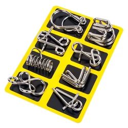 8 Pçs/set Montessori Puzzle De Metal Fio QI Mente Cérebro Teaser Puzzles Brinquedo Educativo Jogo Adulto Criança Antiestresse Apaziguador Do Esforço Toy Kids