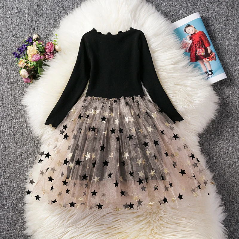 Winter Long Sleeves Unicorn Girls Dress Sequined Tutu Party Clothes Casual Wear Princess Vestido Infantil For 3-8 Years | Детская одежда