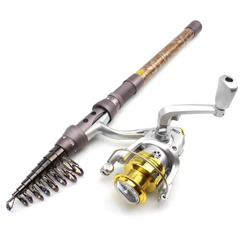 

NEW 2.1M-3.6M Carbon Fiber Telescopic Fishing Rod Portable Spinning Rod and Spinning Reels Multifunction sea pole Travel Tackle
