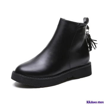 

Winter Women Boots Nice New British Students Martin Boots Korean Version Of The Wild Casual Flat Bottom Plus Velvet Warm Boots
