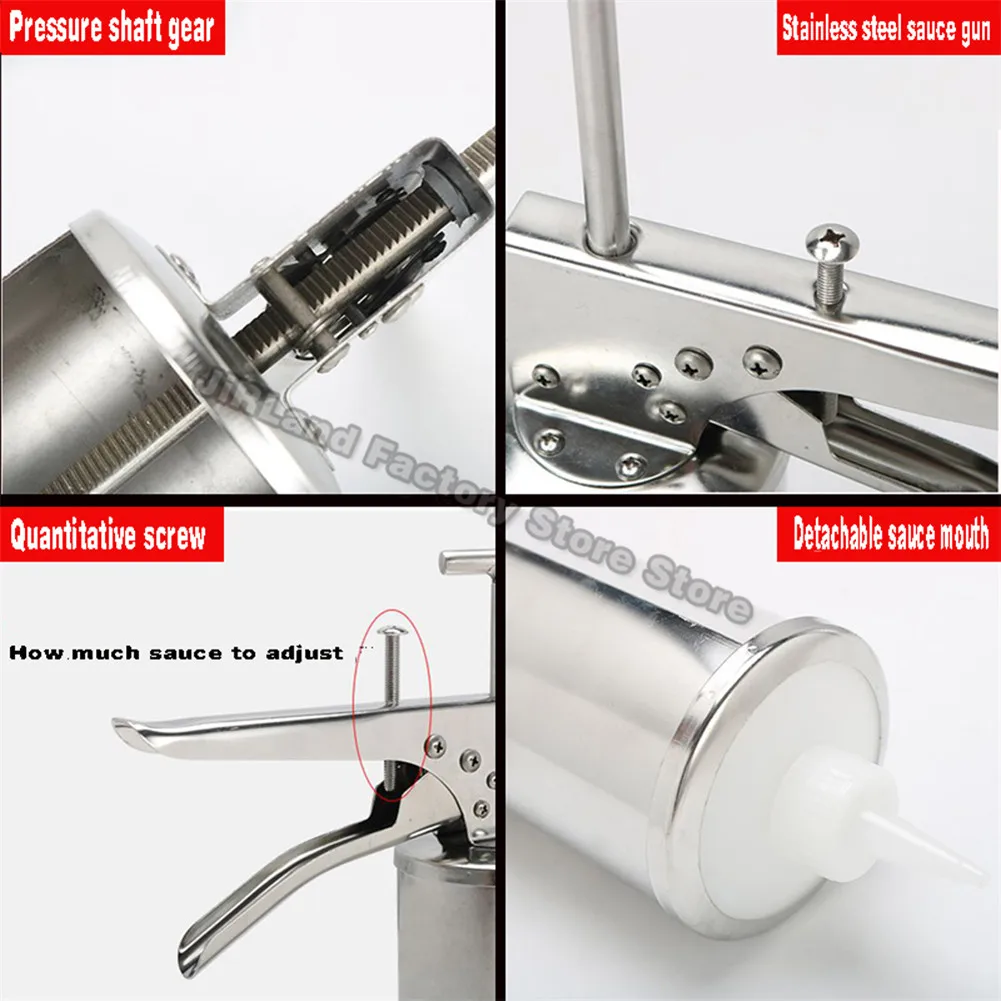 Sauce guns Stainless steel In tomato sauce gun Burger sauce gun Add device Spice bottles Butter Salad dressing machine