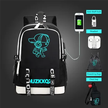 

Canvas School Bags for boy Teenagers Backpack Women Bookbags Black Large Capacity Laptop Bag Middle High College Schoolbag