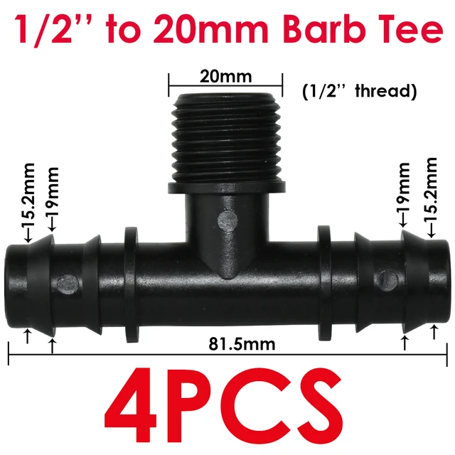 Kesla 4Db 1/2 "3/4" Menetes 16 20 25 Mm -Es Pe Tömlő Barb Póló Csatlakozó Adapter Csőcsövek Kerti Csepegtető Öntözési Tengelykapcsoló Javítás - Image 4