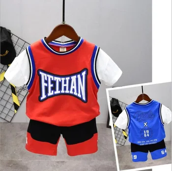 

2020 Children's Sets Summer Short Sleeve boys clothes set cotton boys two-Piece body suit quality kids clothes set sportswear