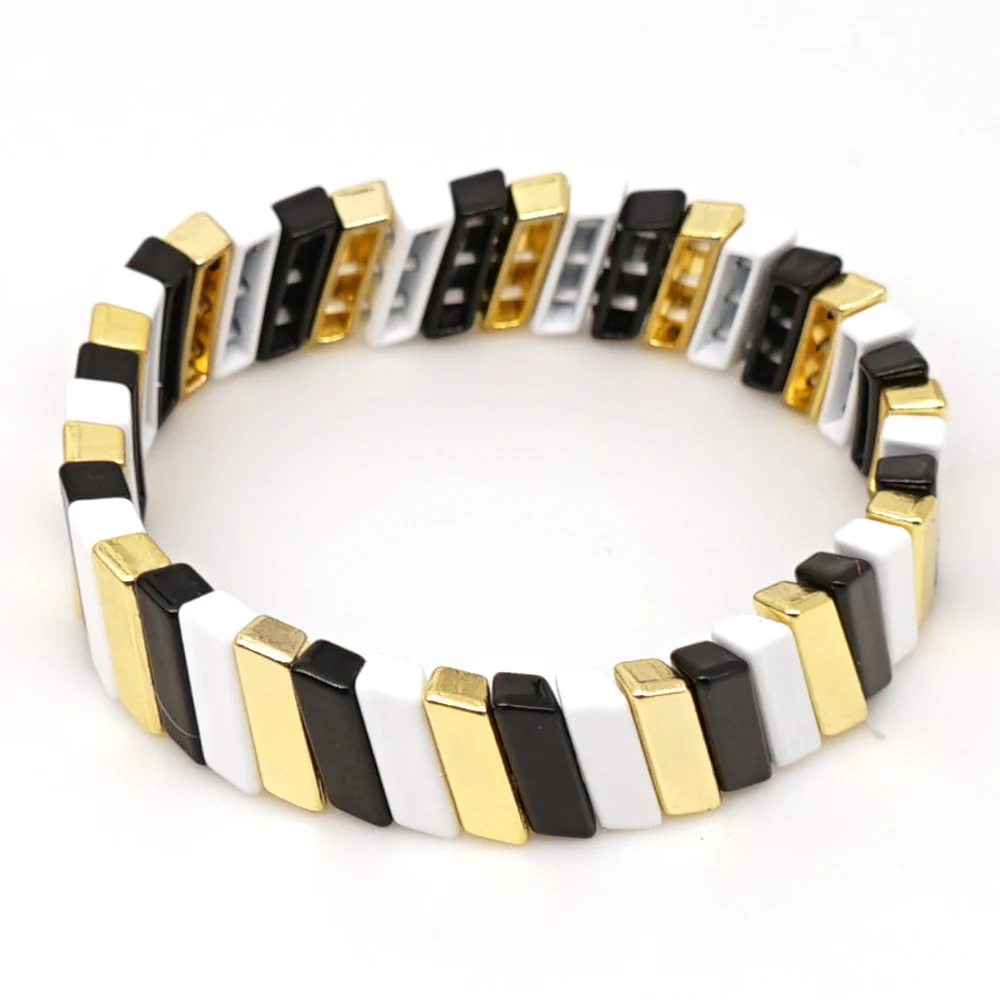 

Shinus Bracelet Men Accesorios Armband Enamel Tile Bracelets Women bileklik Stackable Pulseras Mujer 2019 Fashion Bangle Jewelry