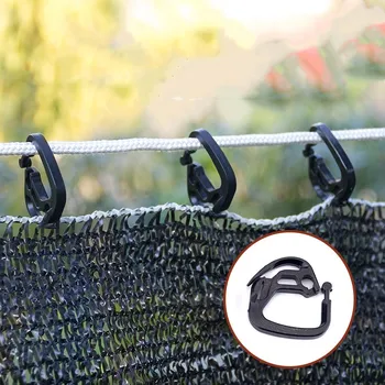 

20pcs Shading Net Hook Agriculture Greenhouse Sunshade Net Curtain Line Black