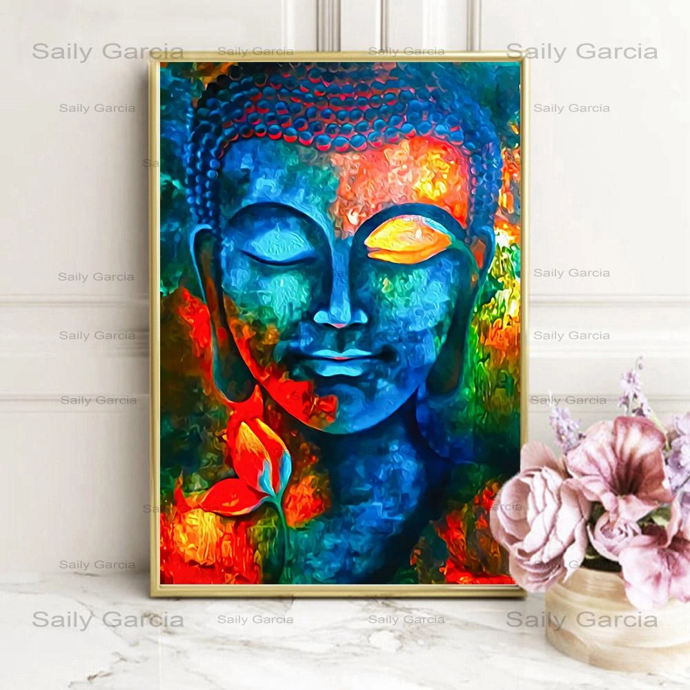 Modern Buddhist Posters And Prints Wall Art Canvas Painting Wall Decoration Lord Buddha Pictures For Living Room Home Decoration Painting Calligraphy Aliexpress