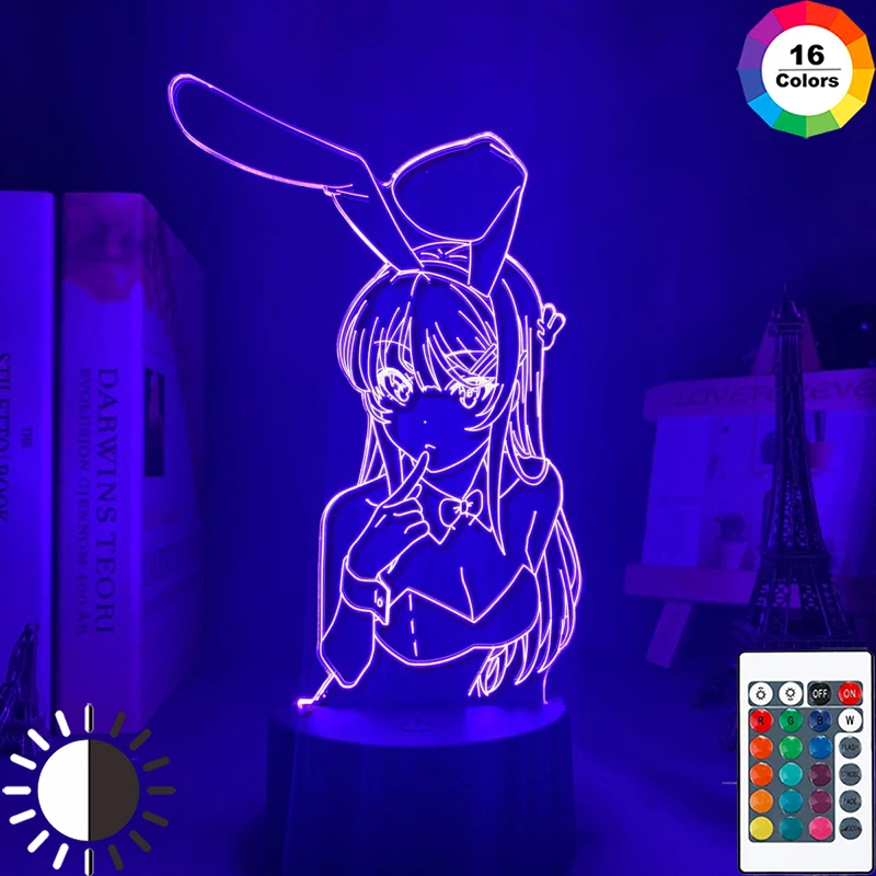 Led-Night-Light Light-Gift Led-Lamp Bedroom-Decor Mai Sakurajima Anime Bunny-Girl Friend