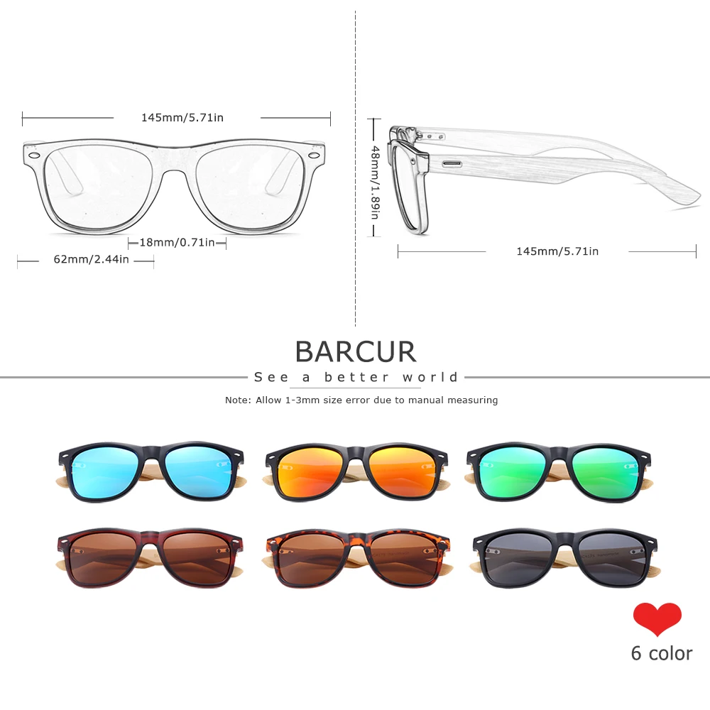 BARCUR бамбуковые солнцезащитные очки для мужчин и женщин, солнцезащитные очки для путешествий, винтажные деревянные очки для ног, модные солнцезащитные очки для мужчин