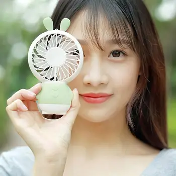 

Coloured Lights with Base Damo Bear Fan Handheld Fan Electric Fan Cartoon Portable Rechargeable Battery Summer Pocket Fan