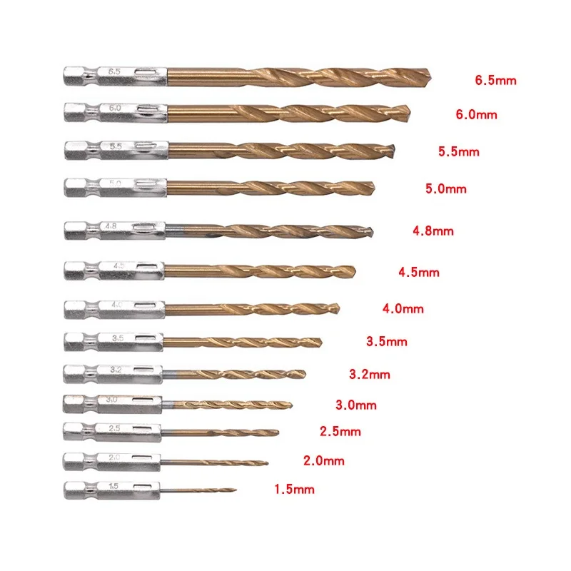 13 шт./компл. Титан сверло набор 1/4 дюймовые шестигранные сверла многофункциональные инструменты для электрического шуруповерта сверла ветра бит