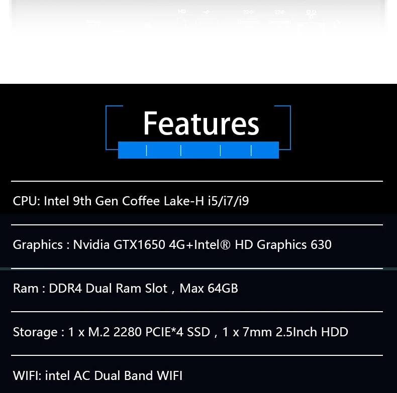 Chatreey G1 mini pc intel core i5 i7 i9 6cores with Nvidia GTX1650 4G Graphics Windows 10 linux gaming desktop computer