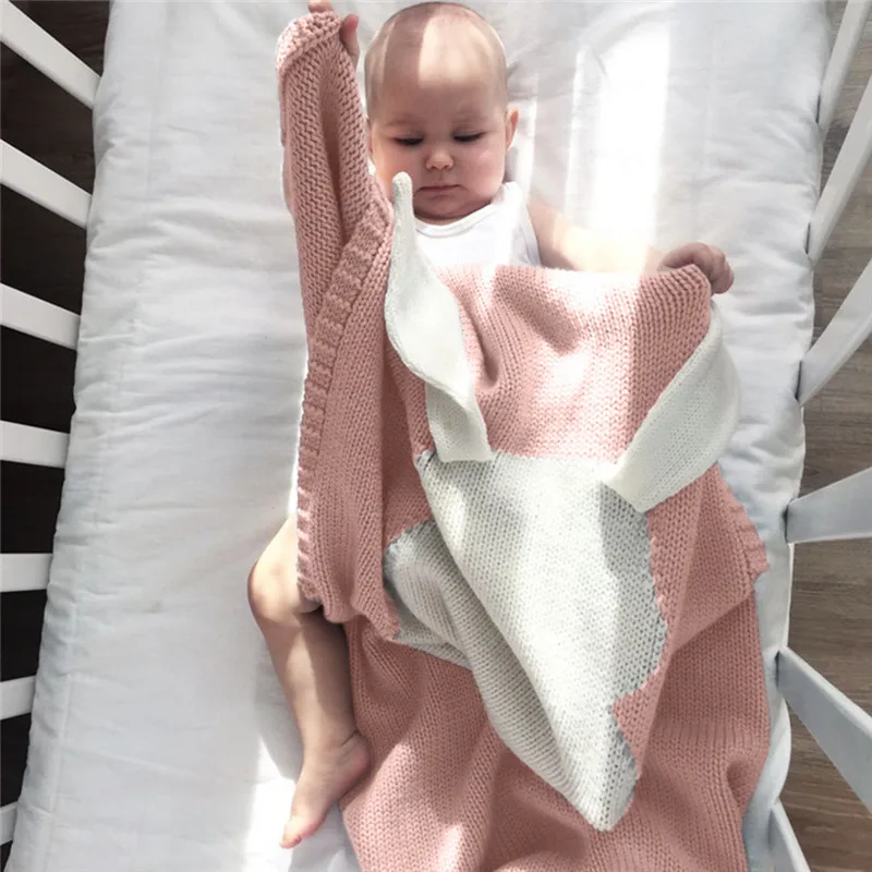 Knitted Baby Blanket Rabbit Soft and Warm Children's Bath Towel Blanket 73×108cm kocyk dla dziecka#4N22