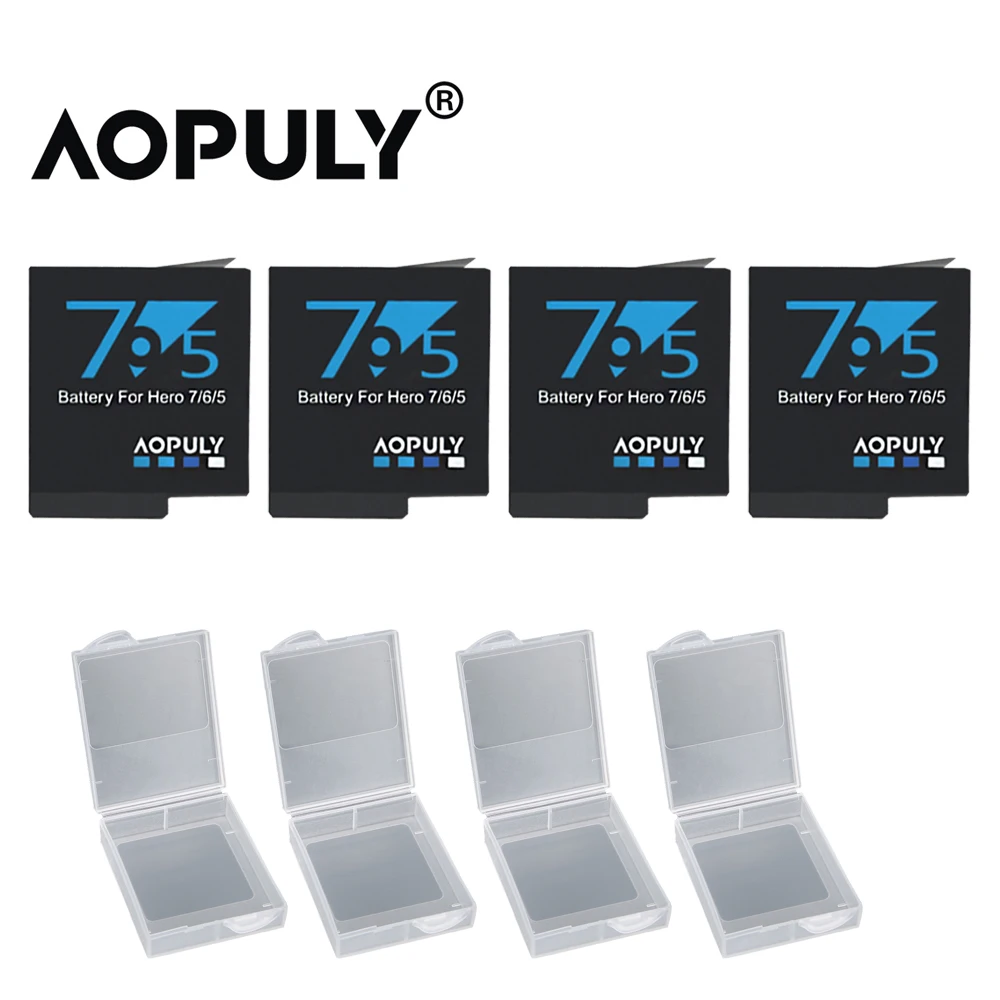 Aopuly для GoPro Hero5 Hero6 Hero7 Black Bateria для Go Pro Hero 5 6 7 8 Hero8 Black AHDBT 501 аксессуары для камеры
