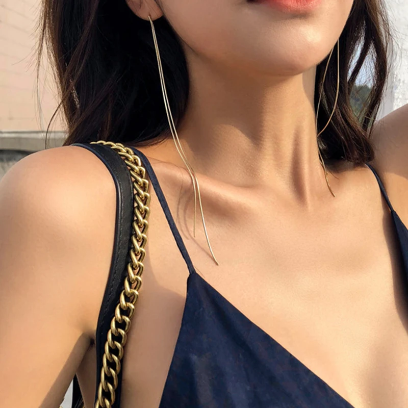 Super Long Chain Tassel Drop Dangle Earrings Women Bijoux Trendy Alloy Female Fashion Jewelry Brincos Gift drop earrings dangle earrings