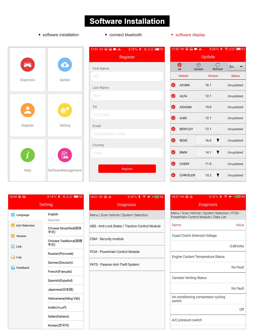 UCANDAS VDM2 полная система V5.2 Bluetooth/Wifi OBD2 VDM II для Android VDM 2 OBDII сканер кода обновление бесплатно