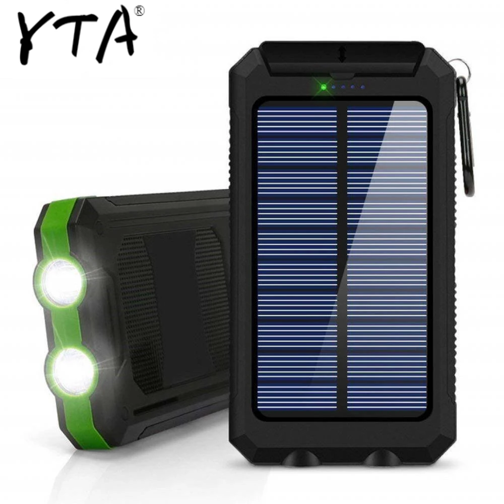 Solar Charger Samsung HTC Black//Blue Solar Power Bank 30000mAh Portable Dual USB Power Charger with LED Flashlight External Battery Solar Panel Power Bank for iPhone iPod LG Black