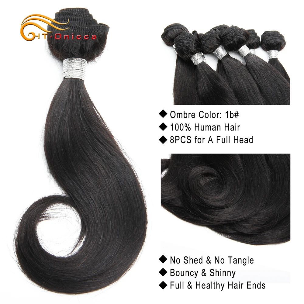 Htonicca extensão de cabelo curto encaracolado, pacotes