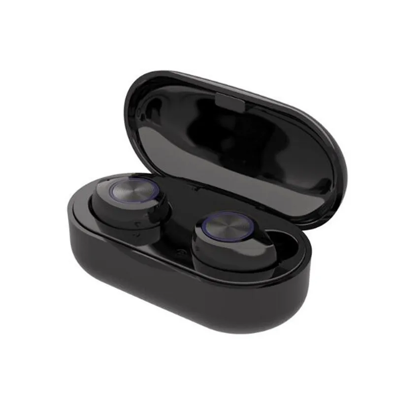 Черный TW60 TWS беспроводные наушники Bluetooth 5,0 HiFi стереогарнитура с микрофоном спортивные двойные наушники для iOS Android xiaomi huawei samsung - Цвет: Черный