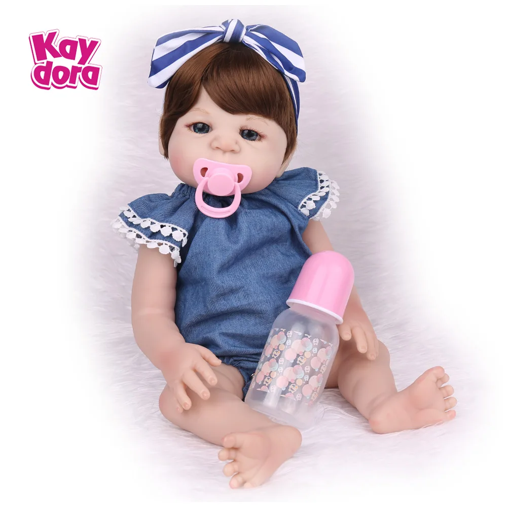 Полностью мягкие силиконовые куклы Reborn Baby 48 см/55 см живой Новорожденный Малыш