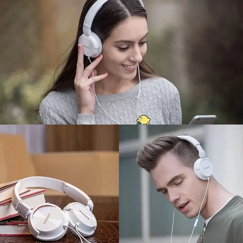 Оригинальные Philips SHL3065 проводные наушники с микрофоном шумоподавление провод управление оголовье дизайн для Xiaomi huawei