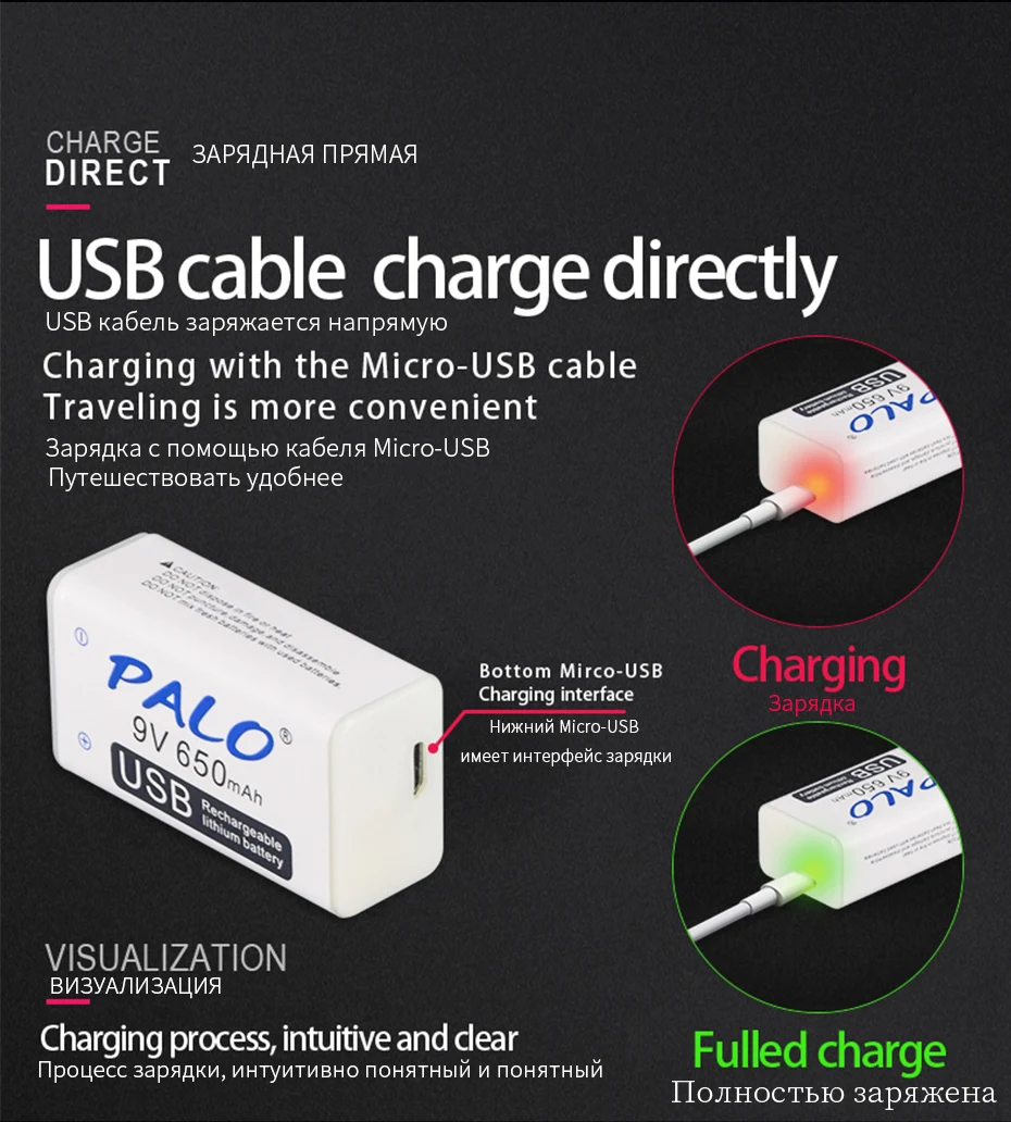 usb 9v coroa baterias de lítio para