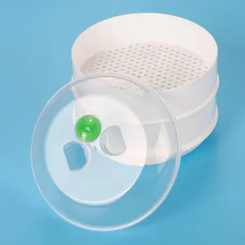

Double plastic steamer microwave oven round steamer