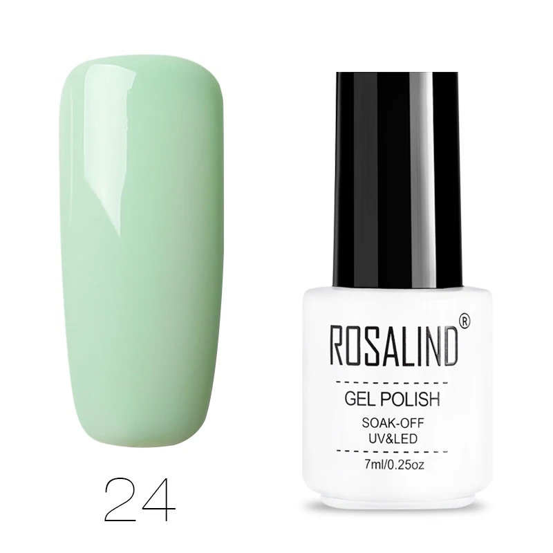 24 ROSALIND Гель-лак для ногтей все для маникюра Полупостоянный Vernis верхнее покрытие УФ светодиодный Гель-лак впитываемый для ногтей художественный Гель-лак для ногтей - Цвет: 24