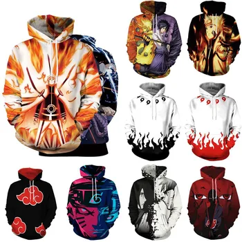 

cosplay Japan anime Uzumaki Naruto Uchiha Sasuke hoodies men women fasion casual hooded sweatshirts funny 3d Printed hoodie top