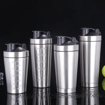 

500ml 750ml Stainless Steel Shaker Bottle Single Wall Double Wall Mixing Cup Protein Shaker Blender Bottle Sports Water Bottle