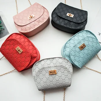 

2019 PU Leather Women Messenger Bag Plaid Ladies Crossbody Bag Chain Trendy Candy Color Small Flap Shopping Handbag female bags