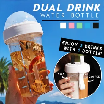 

Straw Cup One Cup Double Drink Double Straw Cup Couples Personality Cup Dropshipping hot deals in stock Spot US shipping Protect