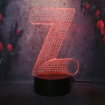 

Home Kid Bedroom Wall Art Decor Colorful Lamp Night Lighting Novelty Creative 3D USB Power Plug Bulb Lava Gift Alphabet Letter Z