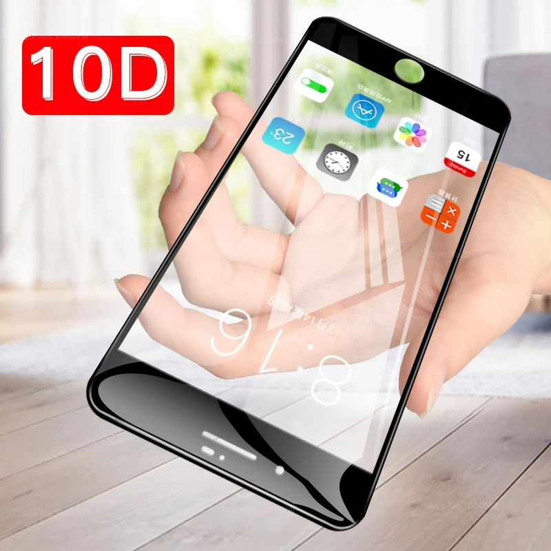10D полное покрытие закаленное стекло для iPhone 6 6S 7 8 X XR XS Max Защитная пленка Plus