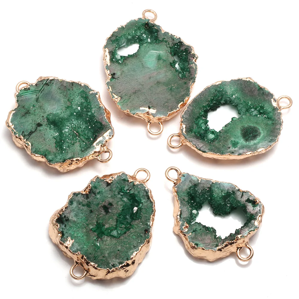 

Fine Natural Stone Pendant Irregular Shape Double Hole Connectors for Women Jewelry Making DIY Bracelet Necklace