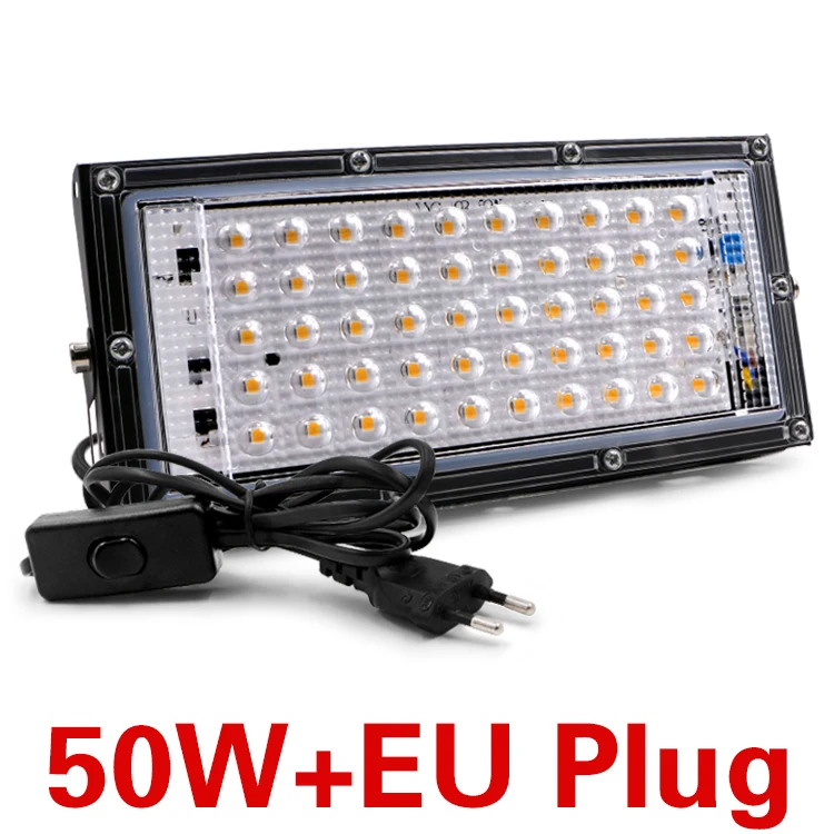 EnwYe 40 Вт 50 Вт идеальная мощность водонепроницаемый ландшафтный светильник ing IP65 Светодиодный прожектор Прожектор Светильник светодиодный уличный светильник 220 В Светодиодный точечный светильник - Испускаемый цвет: 50W EU plug