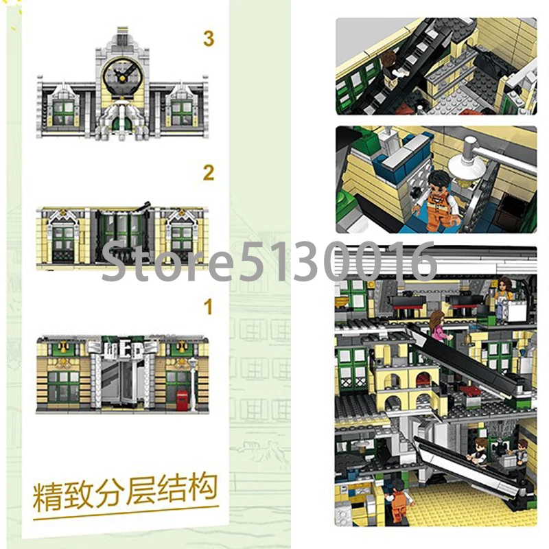 ql0922, MOC, 2039 шт., серия City Streetview, Grand emperium, строительные наборы, блоки, Детские кирпичи, ql0924, ql0920