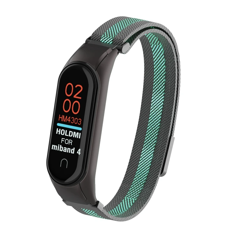 OLLIVAN цветной металлический браслет mi lanese Loop для Xiaomi mi Band 4, браслет на запястье, адсорбционный магнит, браслет mi band 4, стальной, Радужный - Цвет: 5