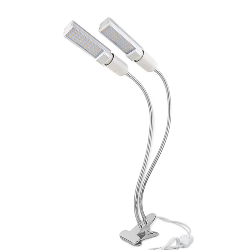 

Full Spectrum Plant Grow Led Bulb E26/27 45W Timer Function Dual-Head Gooseneck Strong Clip Replaceable Bulbs For Houseplants Or