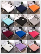 100 Polyester solid color elastic sheet easy care and clean fitted sheet for bed mattress protector
