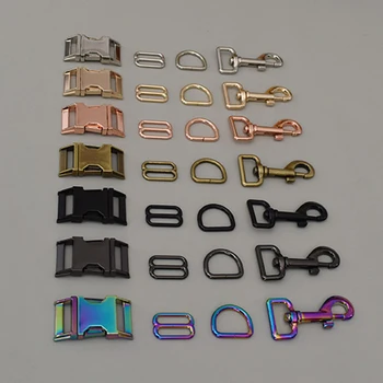 소매 1 세트 25mm DIY 개 목걸이 스트랩 가방 벨트 액세서리 조절기 슬라이더 1 인치 (25mm) 웨빙 7 색
