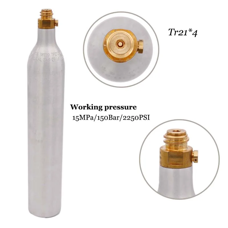 Емкость для бутылок содовой воды с клапаном Tr21 * 4 150 бар/2250PSI резервуар высокого