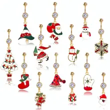 1 ПК прозрачный микс Рождественский набор пупок из нержавеющей стали пупка ювелирные изделия кольцо для пирсинга для подарка