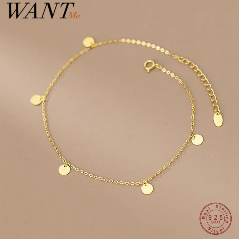 925 Sterling Silver Disc Cross Link Chain Anklet Women anklet bracelets,silver anklets,ankle chain
