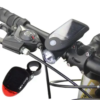 

New Solar Energy Rechargeable USB Bike Lights Headlight Warning Lamp Sport Lighting Mountain Bike