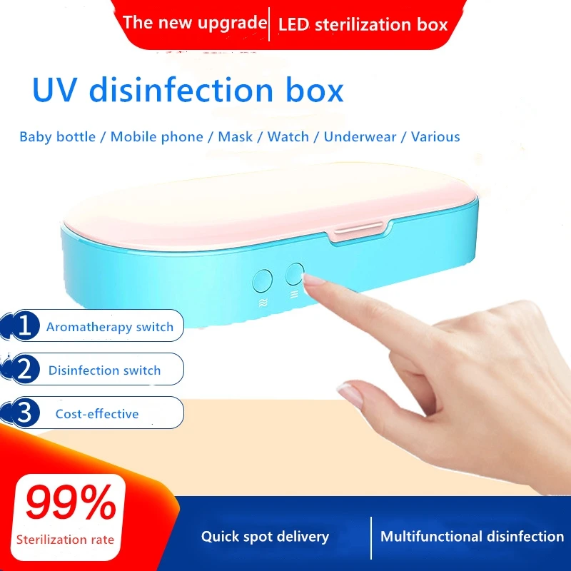 

Double Uv Phone Sterilizer Box Jewelry Baby Towel Underwear Cleaner Mask Personal Sanitizer Disinfection Box Aromatherapy